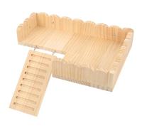 Generic Hamster Wood Platform with Ladder Sturdy Exercise Stand for Cage Enrichment and Pet Activity