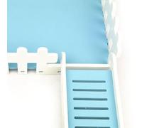 Generic Hamtster White PVC Platform Washable Detachable Easy to Install for Dwarf Hamsters Golden Bears Sugar Gliders (Blue Background)