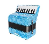 Generic Hand Accordion Simple and Flexible Playing 22 Keys 8 Bass for Home Stage Performance Beginners Accordion ABS Maple Artificial Leather (Sky Blue)