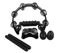 Generic Hand Bell Tambourine Foot Bell Shaking Eggs Percussion Instrument Portable Rhythm Sticks Drums Music Ensemble Accessories for Bands and Performance