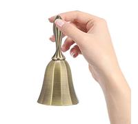 Generic Hand Bell Vintage Style Retro Design Loud Clear Sound Bar Handbell for Dinner Room Bar Service, Made of Zinc Alloy, Golden (Bronze)