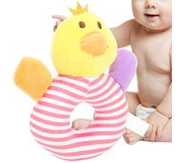 Generic Hand-Crank Plush Toy for Toddler Emotional Support Soft Blue Striped Bear Educational Gift (A-Yellow Striped Chick)
