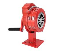 Generic Hand Crank Siren, 110dB Adjustable Volume Solid Structure Air Siren Compact for Industrial Places for Factories (Red)