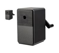 Generic Hand Cranked Pencil Sharpener 5 Adjustable Levels Large Capacity Box for School Home and Studio Ideal for Students and Artists (Black)