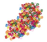 Generic Hand-Decorated Wooden Buttons 300Pcs Color Numbers Shape DIY Cloth Button Accessories, Small Wood Numbers Buttons for Clothing and Home Decor