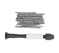 Generic Hand Drill Bits Set Durable Manual Drill Kit for Wood Plastic Rubber for Electronic Assembly, Tooling, Model Making, Winding High Speed Steel, ABS 49Pcs