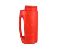 Generic Hand Held Spreader Shaker Fertilizer Salt Spreader Durable Adjustable Dispenser for Lawns Gardens Walkways Plastic 13x9x28cm 2L Capacity (red)