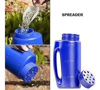 Generic Hand Held Spreader Shaker Fertilizer Salt Spreader Durable Adjustable Dispenser for Lawns Gardens Walkways Plastic 13x9x28cm 2L Capacity (Blue)