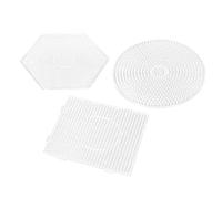 Generic Hand-Made Beans Plastic Beads Boards 3Pcs: Square + Round + Hex, Great for Kids' Crafts, Enhance Imagination, Suitable for Children's Parties