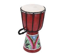 Generic Hand Painted Djembe Drum 4 Inch Red African Hand Drum for Learning and Decor 25cm Basswood Material