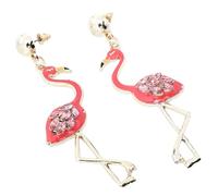 Generic Hand-painted Flamingo Dangle Earrings for Women Bright Drop Pendants with Safe Skin-friendly Material Fashion Jewelry for Parties and Daily Wear Unique Boho Style Random Color