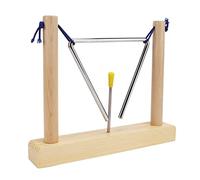 Generic Hand Percussion Triangle Musical Instrument with Durable Pine Frame for Kids and Adults Performance Playing