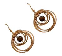Generic Handcrafted Golden Statement Earrings For Women, Eye, Lightweight Vintage Earrings, 1.2 X 2.1 In, Pair