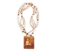 Generic Handcrafted Wooden Hanuman ji Jai Sita Ram Ji Bageshwar Dham Double Beads Locket with Wood Kanthi Mala for Men, Regular