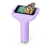 Generic Handheld Digital Microscope 1000X HD 3 Inch Screen 8 LED Lights for Plant Hair Exploration ABS Material (Violet)