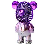 Generic Handheld Mini Fan, Portable Personal USB Rechargeable Battery Powered Desk Fan with 3 Speeds Adjustable for Home, Office, Travel, Summer, Kids (Purple), Small
