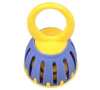 Generic Handled Cage Bell Music Toy for Kids - Colorful Plastic Rattle Instrument for Rhythm Training and Musical Perception Development (W213 Yellow and Purple)