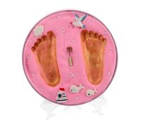 Generic Handprint Mud Picture Frame Photo Frame Ornaments for Ornament Orniments Decorations Painted Plaster Statue Iron Pink