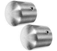 Generic Handrail End Caps Safety 2pcs Stainless Steel with Polished, Fits Securely onto Handrails Silver Finish Suitable for Stair Bannister Pipe Accessories