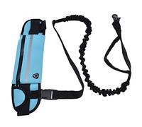 Generic Hands Dog Leash Set Reflective Elastic Waist Belt Bag for Running Walking with Smartphone Storage, Training for Dog Owners Neoprene Imitation Nylon Polyester, Sports Belt Bag Leash Set (Blue)