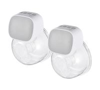 Generic Hands Free Electric Breast Pump Silent Invisible 2 Modes 5 Levels Adjustable, Low Noise, for New Moms, ABS PP Silica Gel, Pink Green Grey (2pcs & with 24mm Flange)