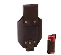 Generic Hands-Free Faux Leather Beer Holster, Adjustable Belt Drink Holder for Cans & Bottles, Ideal for Hiking, Fishing, Concerts & Outdoor Activities