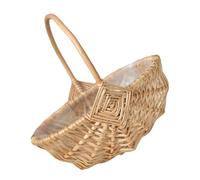 Generic Handwoven Wicker Flower Girl Basket with Flat and Stable Base, Rustic Multipurpose Basket for Decoration in Living Room or Bedroom, Delicate Handcrafted Design