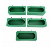Generic Hanging Bird Cage Feeder Set of 5 Durable Anti Spill Food and Water Dispenser for Small Birds and Parrots Plastic 5.91x2.52x1.77in (Green)