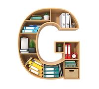 Generic Hanging Book Shelf - 2 Shelves, Acrylic, Decorative, Unique Letter-Shaped Design, Hanging Shelf, Ornament