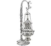 Generic Hanging Censer Orthodox Church Greek Byzne Silver Thurible for Home Decor, Bedroom, Yoga, Spa & Aromatherapy - Made of High Alloy Metal