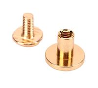Generic Hard Thick Chicago Screws Brass Rivets, 200 Set Uniform Coating Leather Screw for Book Binding Crafts, Color Lasting Photo Album Fasteners (Gold)