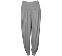 Generic Harem Pants Alibaba Trousers for Women UK Breathable Fabric Awesome Colors Genie Pants (UK, Numeric, 16, Regular, Regular, Grey)