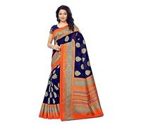 Generic HAZDEAL Women's Artistic Silk Saree with Seamless Blouse | Printed Indian Saree for Any Occasion
