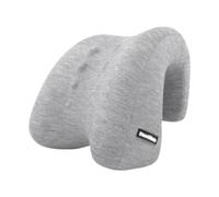 Generic Head and Neck Pillow Chair Cushion Cervical Support Memory Foam Easy to Remove Cover Suitable for Office Home, Light Gray
