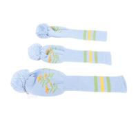 Generic Head Cover of the Knitting Club, Washable 3 Pcs Long Clubs Sweet for the Game (Blue)