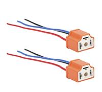 Generic Headlight Connector, Ceramic Plug Structure with 2Pcs Headlight Socket Harness for DIY Car