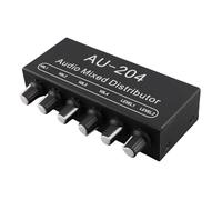 Generic Headphone Amplifier 2 Input 4 Output Compact Stereo Audio Preamplifier for Music Enthusiasts Black