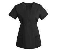 Generic Health Care Uniforms for Women Healthcare Tunic Costumes Solid Color Uniform Care Uniform Ladies Scrubs Beauty Salon Tunics for Women UK Plus Size Work Tunic Tops for Women UK