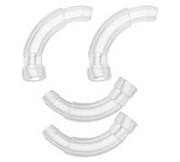 Generic Hearing Aid Earmold Elbow Adapter 4Pcs Quick-Fit Tubing Connector Plastic Replacement Parts for BTE Devices Suitable for Hearing Aid Maintenance