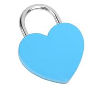 Generic Heart Lock Colorful Exquisite Metal Padlock for Jewelry Box and Diary, 45x59mm Key Lock for Friends and Kids, Yellow/Blue/Purple Key for Household Supplies (Blue)