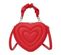 Generic Heart-Shaped Shoulder Bag, Elegant Handbag, Solid Color, Pretty Adjustable Shoulder Bag, Purse for Girls, Gift for Ladies, Red