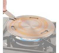 Generic Heat Diffuser Plate, 16cm Stainless Steel Cooking Induction Adapter Simmer Plate with Removable Handle Induction Adapter Plate Durable Induction Heat Conduction Plate for Gas Stove, MNT-74748