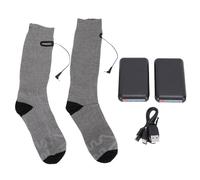Generic Heated Socks, Dual Side Electric Heating Thermal Socks 3 Gears Temperature with 2Pcs 4000mAh Battery for Men Women Winter Camping Hiking Skiing