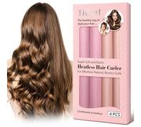 Generic Heatless Hair Curlers, Heatless Curling Rod Headband Set, 4Pcs Hair Curling Wrap, No Heat Lazy Natural Soft Wave Formers DIY Natural Hair Styling Tools for Long Medium Hair