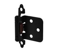 Generic Heavy Duty 1/2 Inch Self-Closing Spring Hinge for Trailer Camper Cabinets, Semi-Hidden Half Overlay Black Steel Door Hinge, 1.5mm Thick Trailer Cabinet Hardware