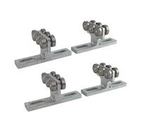 Generic Heavy Duty 6 Wheel Strut Trolley for Effortless Movement Ideal for Curtains and Doors Constructed from Iron and S45C Steel 4 Pcs