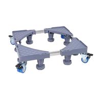 Generic Heavy Duty Fridge Stand Mobile Base, Adjustable Furniture Dolly for Washer Dryer Refrigerator with 4 Wheels & 8 Support Feet, 41-64cm Length 9-12cm Height, 180kg Capacity