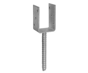 Generic Heavy Duty Galvanised U Shape Pin Post Fence Foot Anchors Concreting 81mm-3.2" Silver Galvanized Steel MOUNT_BRACKET Ground Mount