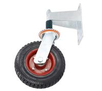 Generic Heavy Duty Gate Caster 600lb Load Capacity Shock Absorption 8 Inch Wheel for Farm Garden Black, High Carbon Steel and Rubber (Red)