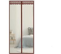 Generic Heavy Duty Magnetic Fly Curtain Automatic Closing No Drill Washable Reusable Insect Screen for Patio French Front Balcony Doors (90x205cm,Brown)